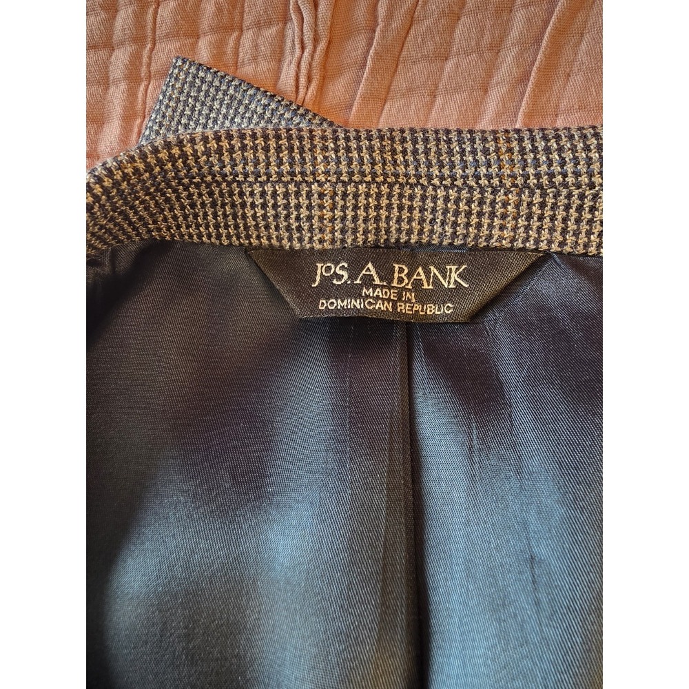 Jos A Bank 50L Gray Black 100% Wool Executive Mens Blazer Jacket Sport Coat - Picture 3 of 11
